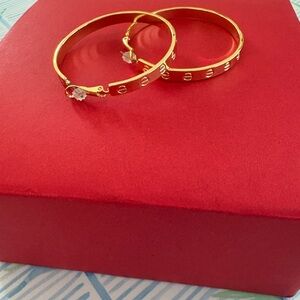 Elegant Gold Love Hoop Earrings